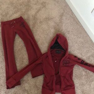 Red seven7 jogger set